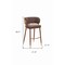 Homeroots 30" Brown Gold and Walnut Steel and Faux Leather Low Back Bar Height Bar Chair 564992 - alternate 8