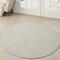 Homeroots 4' Ivory And Silver Round Geometric Indoor Outdoor Area Rug 573853 - alternate 8