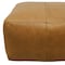 Homeroots 22" Tan Genuine Leather Pouf Ottoman 605989 - alternate 6