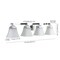 Jonathan Y Staunton 33" 4-Light Farmhouse Cottage Metal LED Vanity Light with Frosted Glass Shades, Chrome JYL7525B - alternate 12