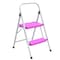 Wrightmaster 2-Step Folding Steel Step Stool, 7 ft. Reach with Non-Marring Feet, 330 lbs. Capacity, Pink Zoro1172FA - alternate 1