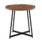 Homeroots 21.66" X 21.66" X 22.05" Round Side Table In American Walnut And Black 370460 - alternate 1