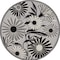 Homeroots 5' Black And White Round Floral Indoor Outdoor Area Rug 545010 - alternate 1