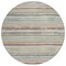 Homeroots 8' Beige Brown And Gray Round Striped Washable Indoor Outdoor Area Rug 598868 - alternate 6