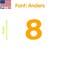 Aacc Self-Adhesive Vinyl Number: 8, Size: 30 cm. Color: Orange Font: Anders, 4PK AACC-Anders-N8-Orange-M30x4 - alternate 1