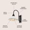 Jonathan Y Stanley 12.25" 1-Light Farmhouse Industrial Iron LED Gooseneck Arm Outdoor Sconce, White JYL7614A - alternate 7
