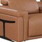 Homeroots 166" Chestnut Top Grain Leather Reclining Metal USB Sofa 720375 - alternate 6