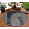 Homeroots 8' Charcoal Gray And Silver Round Geometric Washable Indoor Outdoor Area Rug 582706 - alternate 1