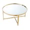 Homeroots 32" Silver And Gold Glass And Stainless Steel Round Mirrored Coffee Table 528849 - alternate 8