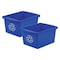 Storex 4 Gallon Recycling Bin, Blue, 2PK 61505U06C - alternate 1
