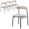 Leisuremod Lume Modern Dining Side Chair in Polyester with Black Steel Frame in Dark Taupe, 4PK LC20DTP4 - alternate 1