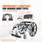 Vevor Shower Wheelchair 17.5in Al Alloy Commode Bathroom Wheelchair for Disabled HFK-3301-24 - alternate 4