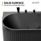 Anzzi Stone Belle 32in W x 67in D x 25in H Black Freestanding Bathtub with Black Faucet MN514BK_BK - alternate 8