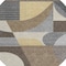 Homeroots 8' Brown Taupe And Wheat Round Geometric Washable Indoor Outdoor Area Rug 616720 - alternate 6