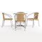 Flash Furniture Square Table Set, Aluminum, Plastic, Rattan, Stainless Steel, Grey TLH-ALUM-28SQ-020BGECHR4-GG - alternate 12