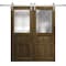 Sartodoors Modern Double Barn Door 48 x 80 inches, Ego 5011 Marble Oak, 13FT Silver Rail Track Set, Solid Pa EGO5011DB-S-DMR-48 - alternate 1