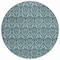 Homeroots 8' Round Teal Round Damask Washable Non Skid Indoor Outdoor Area Rug 563903 - alternate 9
