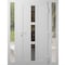 Vdomdoors Front Exterior Prehung Metal-Plastic Door, Manux 8112 White Silk, 2 Side Sidelite Transoms, Office MANUX8112EXD-WS-W12+36+12xH80-LH - alternate 1