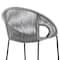 Homeroots 40" Light Gray Metal Low back Outdoor Counter Height Bar chair with Footrest 490222 - alternate 6