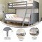Flash Furniture Dallas Bunk Bed Twin Over Full, Convertible Slatted Solid Wood Bunk Bed Frame w/Ladder, Gray MG-0900-31-TFB-GY-GG - alternate 9