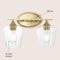 Jonathan Y Jayne 15.75" 2-Light Iron/Glass Cottage Rustic LED Vanity Light, Brass Gold JYL7546B - alternate 8