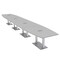 Skutchi Designs Boat Conference Table With Power Unit, 48 in W, 240 in L, Grey HAR-BOT-48x240-DOU-U779-ESIL - alternate 1