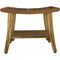 Homeroots Contemporary Teak Shower Bench With Shelf In Natural Finish 376723 - alternate 1