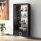 Homeroots 50in Gray and Silver Wood And Glass Curio Cabinet With Two Doors And One Drawer 366219 - alternate 6