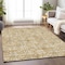 Homeroots 3' X 5' Gold Gray And Beige Floral Washable Indoor Outdoor Area Rug 595949 - alternate 9