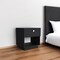 Homeroots 20" Black Wood One Drawer Nightstand with Integrated Tech 518174 - alternate 4