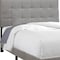 Homeroots Gray Solid and Manufactured Wood Full Upholstered Linen Bed Frame 333284 - alternate 5