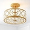Jonathan Y Leila 3-Light 13.25" Iron/Crystal Modern Glam LED Flush Mount, Gold JYL9071A - alternate 9