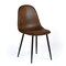 Homeroots Set of Four Espresso and Black Faux Suede and Steel Dining Side Chairs, 4PK 719326 - alternate 1