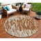 Homeroots 8' Orange And Ivory Round Abstract Washable Indoor Outdoor Area Rug 612691 - alternate 1
