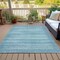 Homeroots 9' X 12' Aqua And Ivory Striped Washable Indoor Outdoor Area Rug 631477 - alternate 8