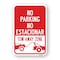Signmission No Parking No Estacionar Tow Away Zone With Graph Aluminum, 18" x 24", A-1824-25020 A-1824-25020 - alternate 1