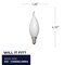 Bulbrite 40-Watt CA10 Dimmable (E12) Candelabra Screw Base LED Warm White Light Milky Light Bulb, 2700K, 4PK 861416 - alternate 4