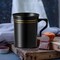 Smarty Had A Party 8 oz Black with Gold Edge Rim Round Plastic Coffee Mugs 120 Mugs, 120PK 6934-BKG-CASE - alternate 8