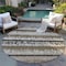 Homeroots 8' Brown Beige And Ivory Round Striped Washable Indoor Outdoor Area Rug 598324 - alternate 7