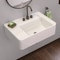 Whitehaus Collection 26 in Rectangular Wall Mount Basin with Widespread Faucet Drilling and Rear Center Drain Location B-RA65-3H - alternate 5