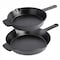 Spice By Tia Mowry Savory Saffron Pre-seasoned 2 Piece 10in and 12in Cast Iron Skillet Set 96246.02RR - alternate 1