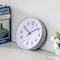 Clockswise Silver 8-In Analog Clock - Silent, Non-Ticking for Wall, Office Desk, Table and Shelf QI004744.SI.8 - alternate 9