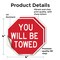 Signmission You Will Be Towed, 4 inch X 4 inch, Vinyl Decal, 2PK OC-D-2PACK-4-319 - alternate 4
