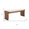 Homeroots 48in Beige and Brown Fabric and Solid Wood Upholstered Bench 668860 - alternate 6