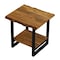 Homeroots 24" Brown And Black Solid Wood And Iron Square Frame End Table With Shelf 379800 - alternate 4