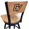 Holland Bar Stool Co 36" Blk Wrinkle Grand Valley State Swivel Bar Stool, Engraved Back L03836BWMedMplAGVStUnMedMpl - alternate 1