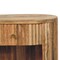 Homeroots 23" Natural Solid Wood Oval Ribbed Texture One Drawer Nightstand 651616 - alternate 5