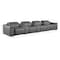 Homeroots 175" Dark Gray Italian Leather Reclining Metal USB Sofa 720414 - alternate 8