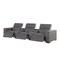 Homeroots 136" Dark Gray Top Grain Leather Reclining USB Sofa And Storage 720314 - alternate 1