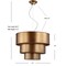 Jonathan Y Lynn 21" 3-Tier Metal LED Pendant, Gold JYL9036A - alternate 7